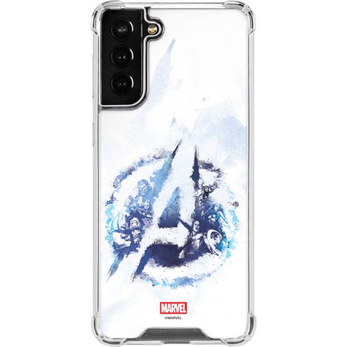 Marvel Avengers Blue Logo Galaxy S21 FE Clear Case